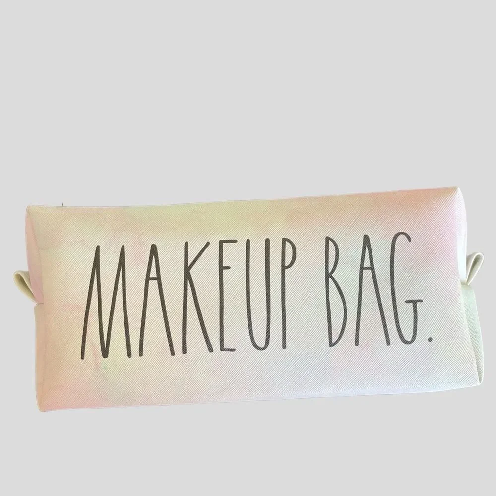 Rae Dunn Makeup Bag Pink Ombre Cosmetic Toiletry Travel Case NWT